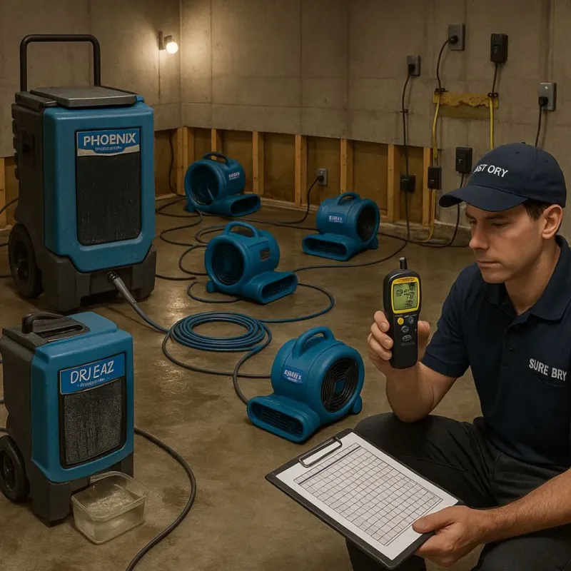 Structural Drying and Dehumidification process in Idylwood, VA